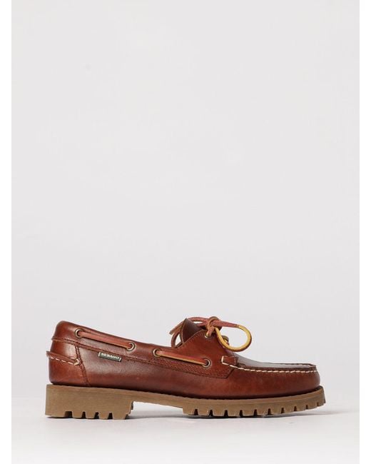 Sebago Brown Ranger Leather Boat Loafers for men
