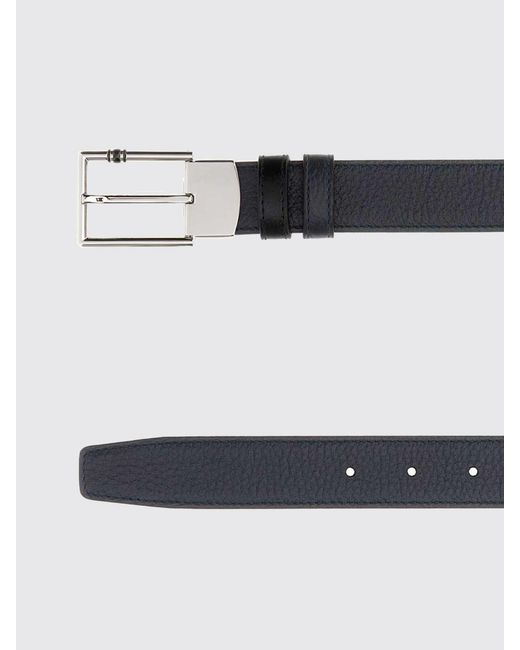 Montblanc White Reversible Hammered Leather Belt for men