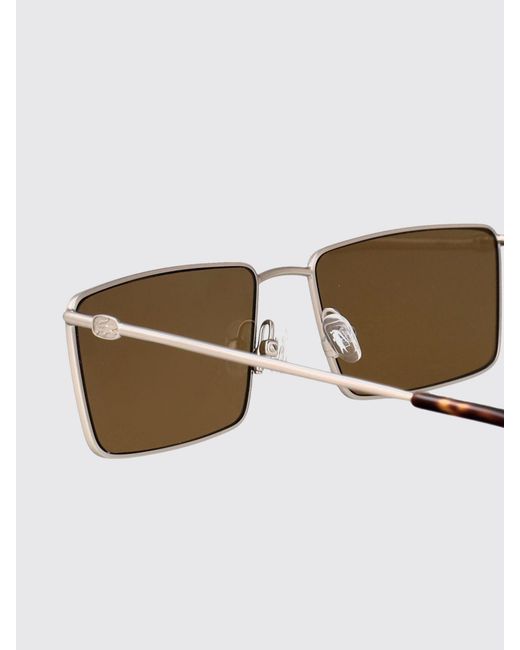 Lacoste Brown Metal Aviator Sunglasses With Amber Lenses And Embossed Logo for men