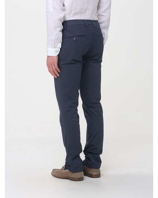 Mason's Blue Stretch Cotton Chino Trousers for men