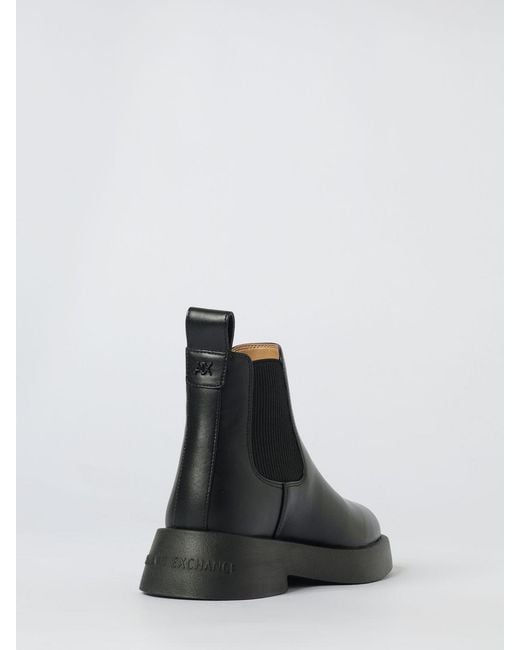 ARMANI EXCHANGE Black Flat Ankle Boots