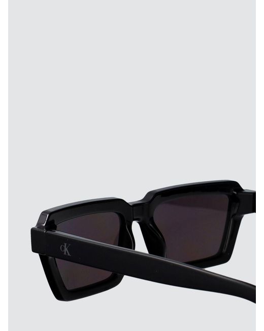 Calvin Klein Black Cat-Eye Acetate Sunglasses With Monogram Logo