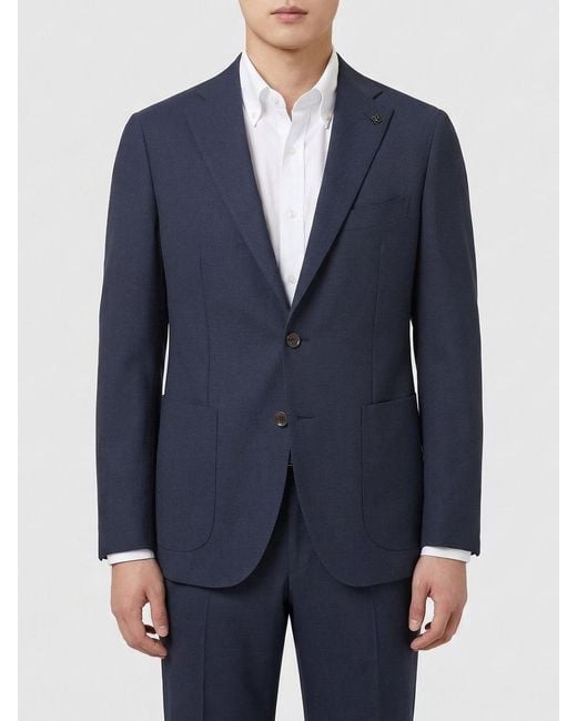 Tagliatore Blue Single-Breasted Blazer for men