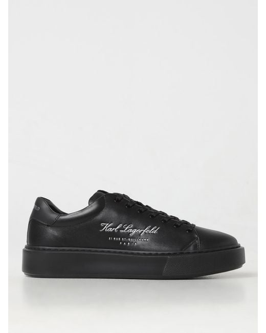 Karl Lagerfeld Black Synthetic Leather Sneakers for men
