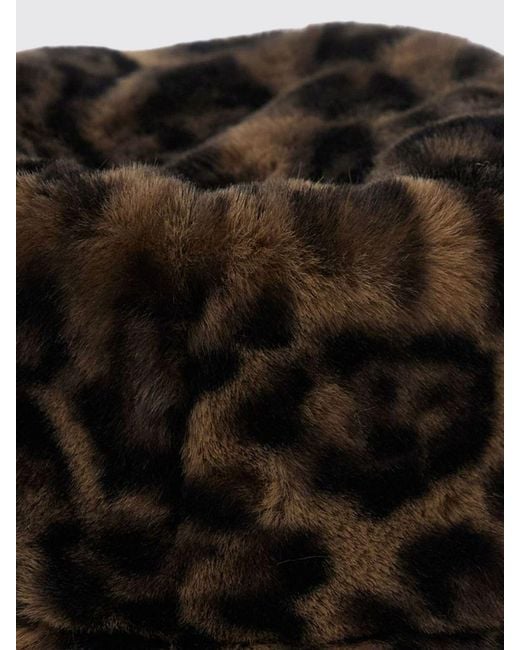 Apparis Black Animal Print Recycled Faux Fur Bucket Hat