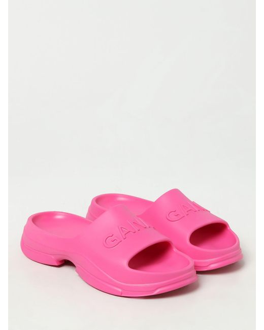 Ganni Pink Flat Sandals
