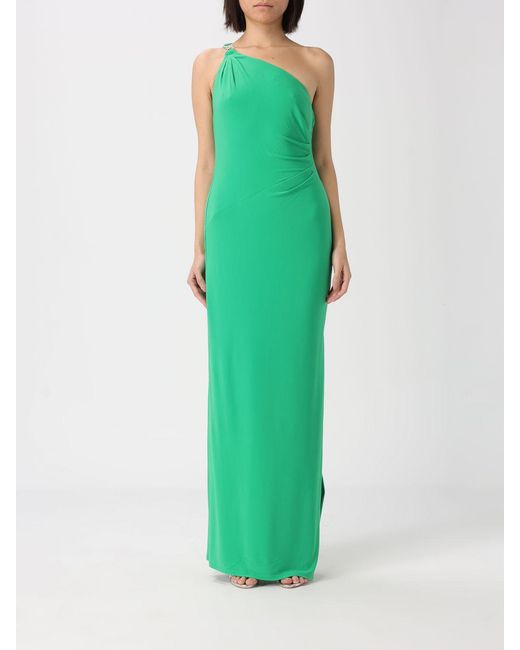 Ralph Lauren Green One-Shoulder Crepe Dress