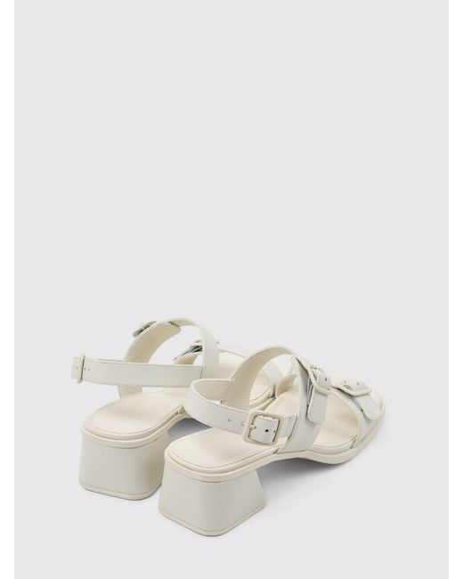 Camper White Flat Sandals