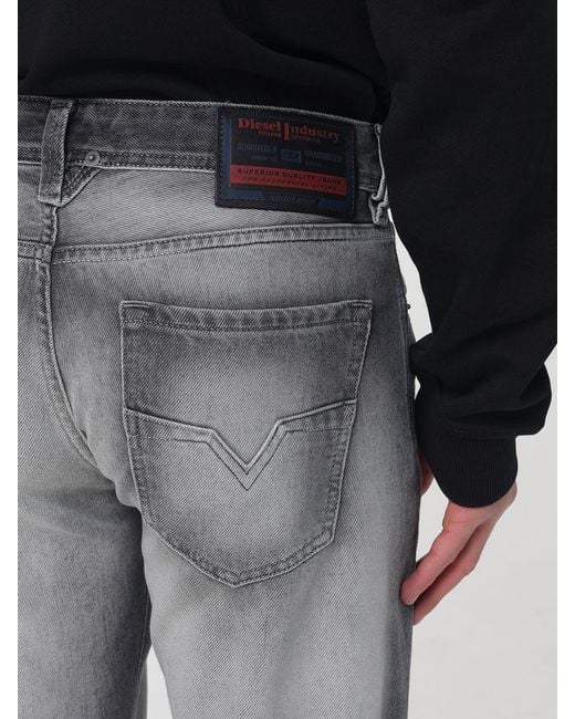DIESEL Gray D-Macro Cotton Denim Jeans for men
