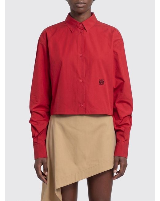 Loewe Red Cotton Poplin Shirt