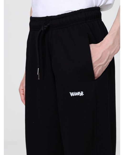 DISCLAIMER Black Wide-Leg Cotton Jogging Trousers With Elasticated Waist
