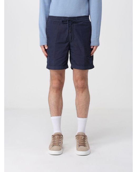 Incotex Blue Velvet Drawstring Shorts for men