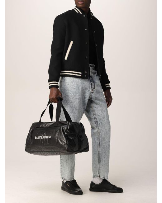 Saint Laurent Black Nuxx Duffle Nylon Travel Bag for men