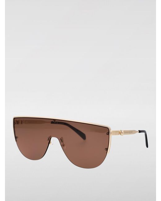 McQueen Metallic Shield Sunglasses Skull Detail for men