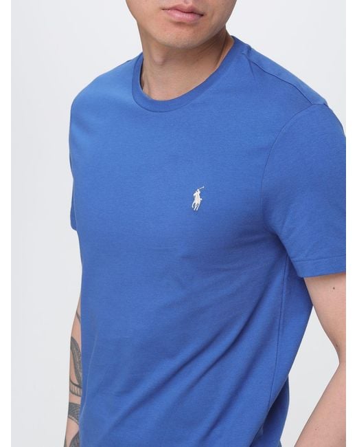 Polo Ralph Lauren Blue Pony Logo Cotton T-Shirt for men