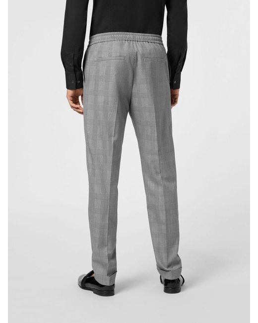 Philipp Plein Gray Printed Slim Fit Drawstring Trousers for men
