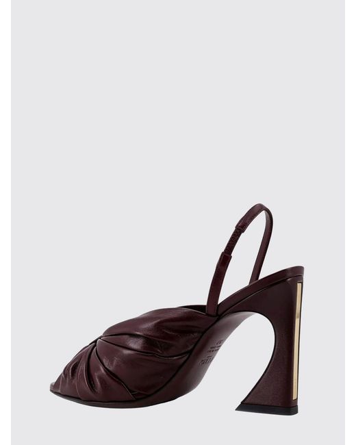Fendi Brown Arco Draped Nappa Sandals