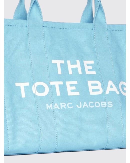 Borsa The Large Tote Bag in canvas con logo jacquard di Marc Jacobs in Blue