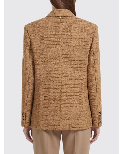 GIUSEPPE DI MORABITO Natural Double-Breasted Cotton Blend Blazer