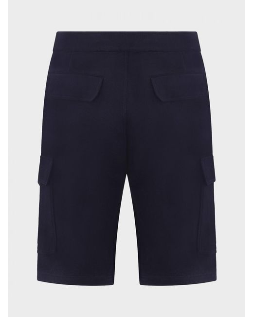 Brunello Cucinelli Blue Cotton And Cashmere Cargo Shorts for men