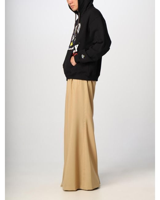 MSGM Black Cotton Sweatshirt With Print for men