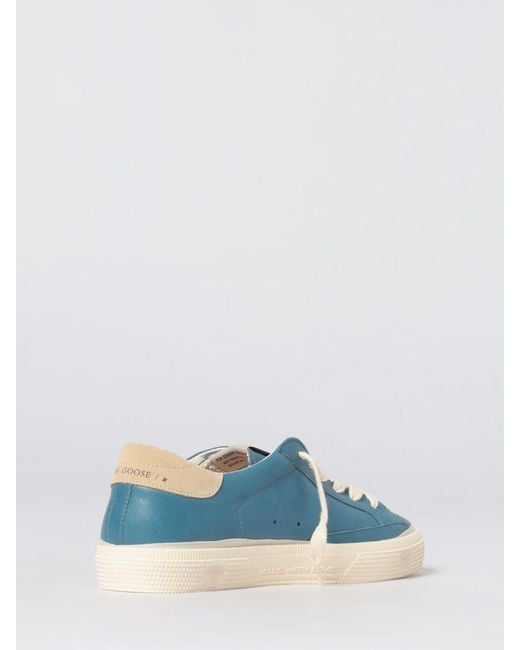 Golden Goose Deluxe Brand Blue May Leather Sneakers for men