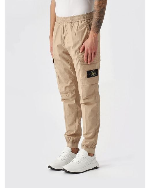 Stone Island Natural Cargo Pants for men