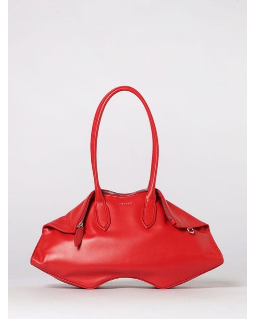 McQueen Red Calf Leather Shoulder Bag
