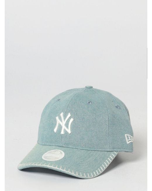KTZ Blue 9Forty Ny Yankees Cotton Denim Cap With Embroidered Logo