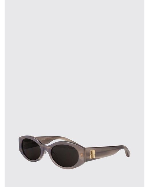 Balenciaga White Cat-Eye Acetate Sunglasses With Monogram Logo And Dark Lenses