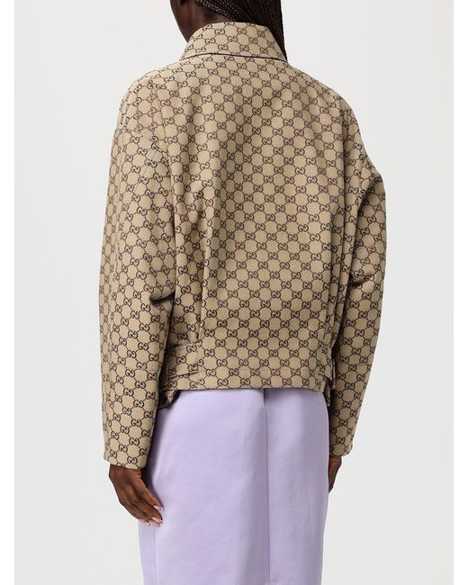 Gucci Brown Gg Supreme Cotton Bomber Jacket