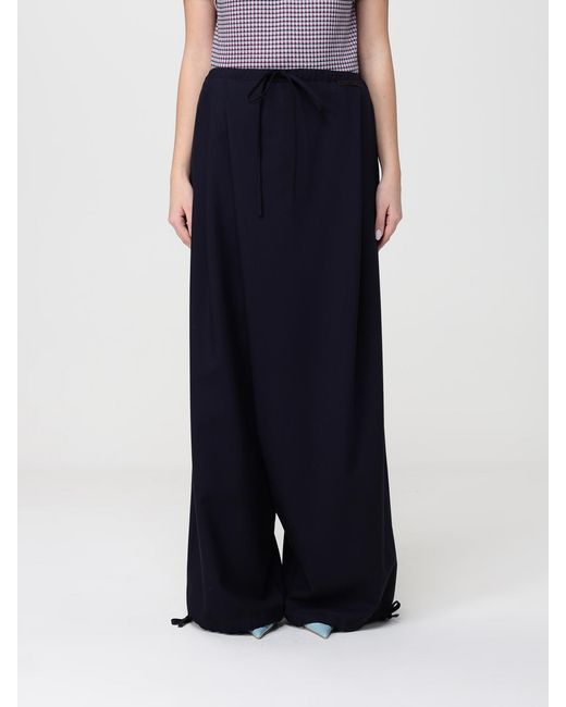 Marni Blue Wool Wide-Leg Trousers