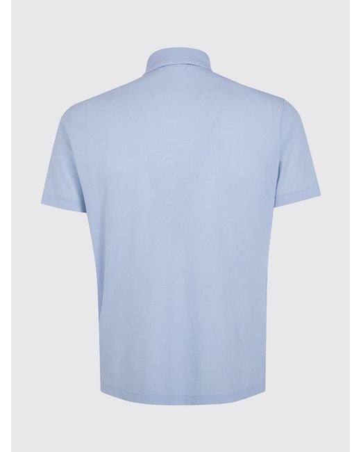 Zanone Blue Basic Cotton Polo Shirt for men