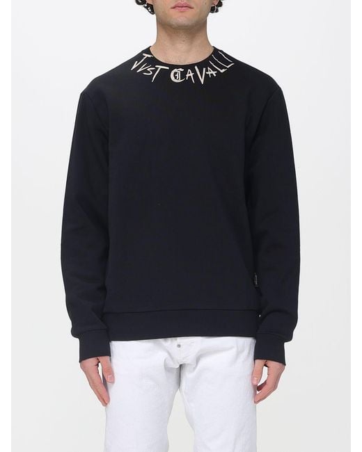 Just Cavalli Blue Cotton Crew Neck Sweatshirt for men