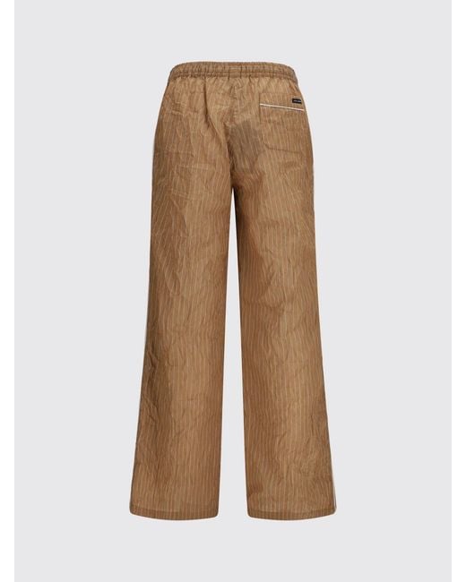 Dolce & Gabbana Brown Dolce &Amp Gabbana Pinstriped Cotton Blend Wide Leg Trousers for men