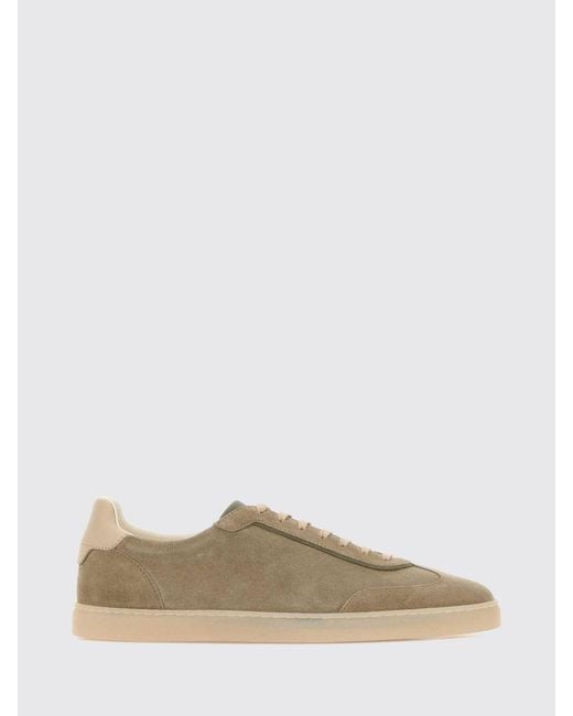 Brunello Cucinelli Multicolor Low-Top Suede Calfskin Trainers With Laminated Logo for men