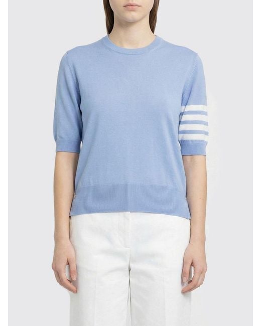 Thom Browne Blue 4-Bar Virgin Wool Sweater