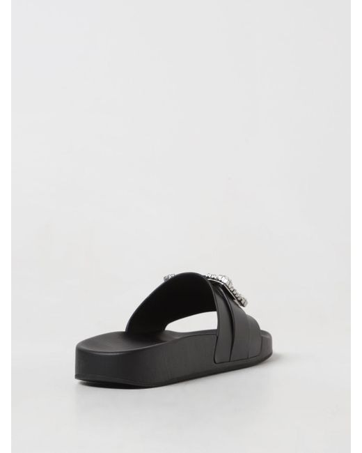 Sandalo in pelle sintetica di Sergio Rossi in Black