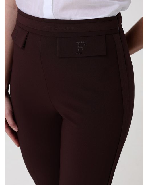 Elisabetta Franchi Brown Crepe Cropped Trousers