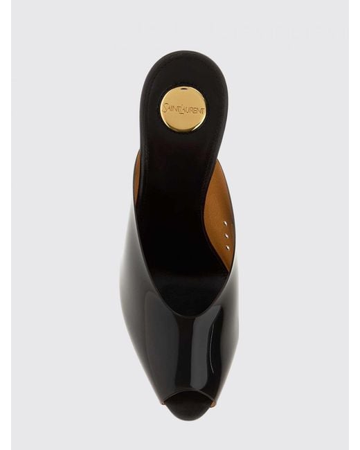 Saint Laurent Brown Sabrina Pointed-Toe Pvc Mules With A High Stiletto Heel