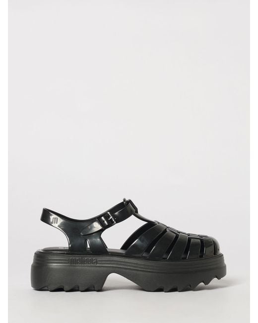 Melissa Black Possession Ii Platform Pvc Sandals With Medium Heel