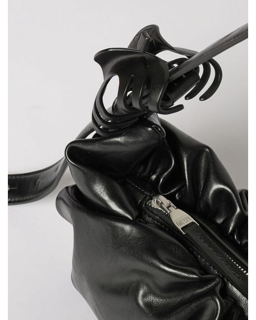 DIESEL Black Grab-D Ruched Faux Leather Bag