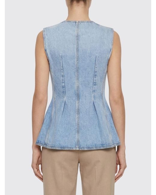 ROTATE BIRGER CHRISTENSEN Blue Cotton Denim Top