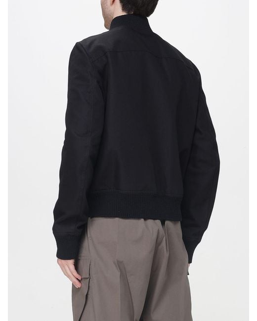 Rick Owens Blue Cotton Bomber Jacket for men