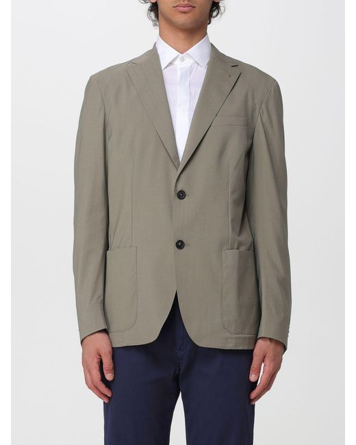 Corneliani Natural Silk And Wool Single-Breasted Blazer for men