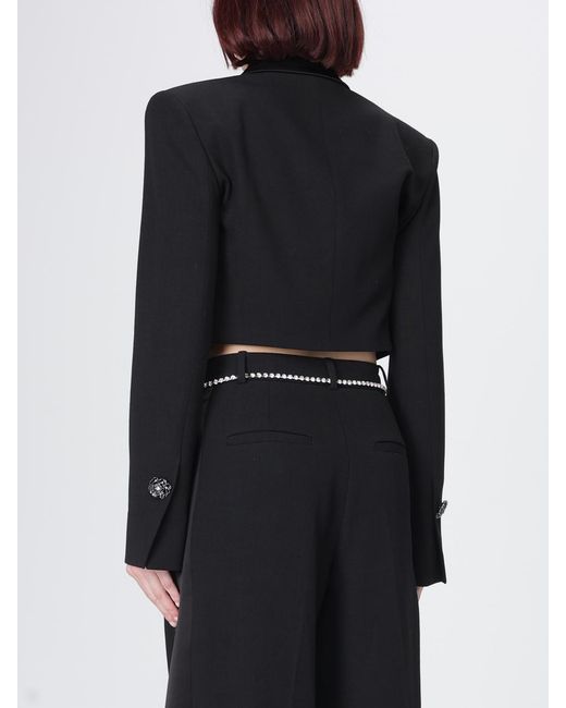 Pinko Black Viscose Blend Crop Blazer
