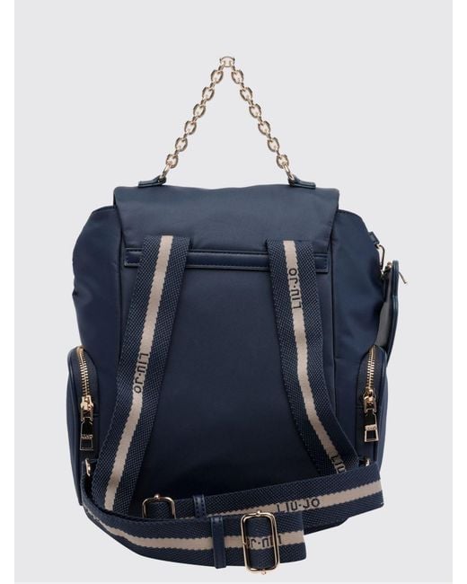 Liu Jo Blue Fabric And Synthetic Leather Backpack