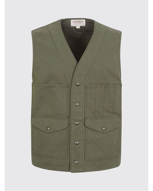 Filson Green Cotton Vest for men