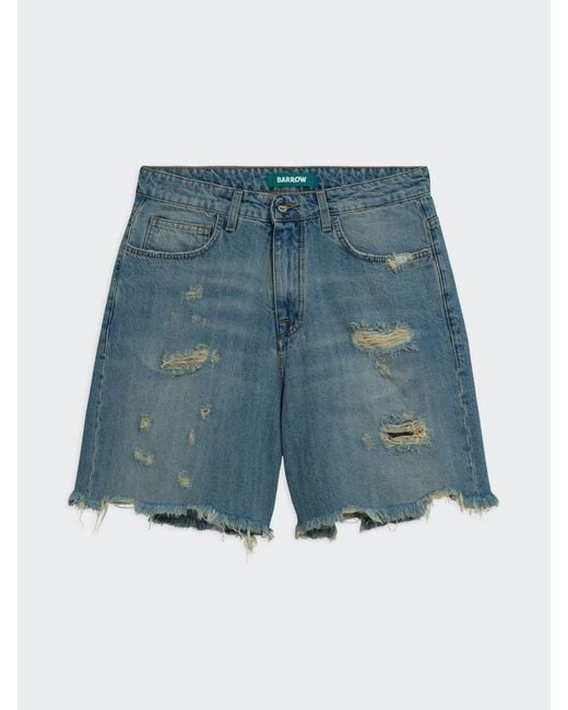 Barrow Green Distressed Shorts for men