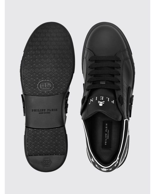 Philipp Plein Black Leather Sneakers for men
